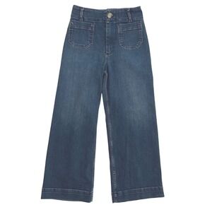 Anthropologie Pilcro Jeans Women 26 Blue The Skipper High Rise Wide Leg Cropped